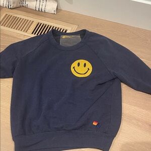 Avia Dark Blue Crewneck Sweater with Yellow Smiley